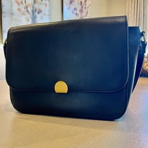 NWOT Madewell Black Leather Shoulder Bag w Brass Closure